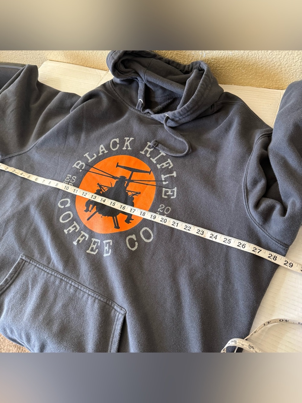 Black Rifle Coffee Gunship Pullover Hoodie Size XXL Charcoal Gray Midweight - Picture 9 of 12